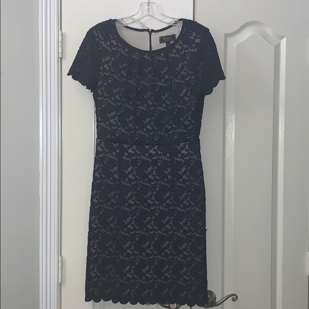 Navy blue women’s evening dress